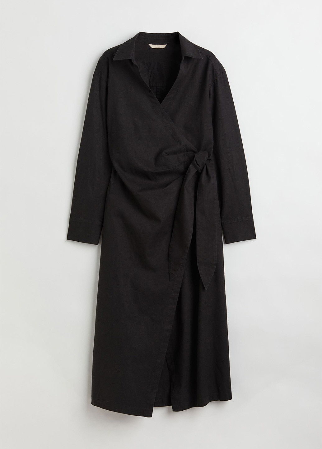 Чорна кежуал сукня на запах H&M однотонна