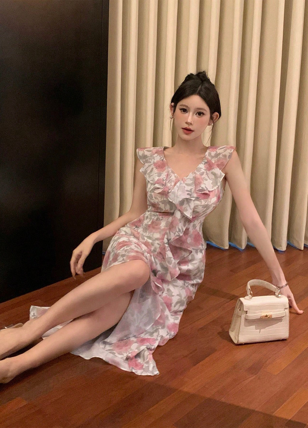 Комбінована кежуал сукня годе SHEIN троянди