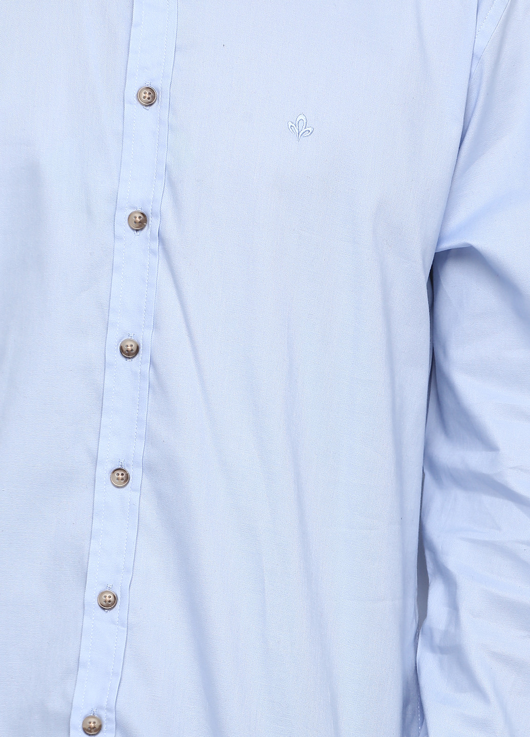 Голубой кэжуал рубашка однотонная Madoc Jeans с длинным рукавом