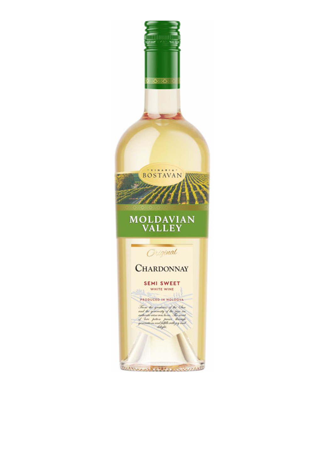 Вино Шардоне белое полусладкое, 0,75 л Молдавская долина (208609321)