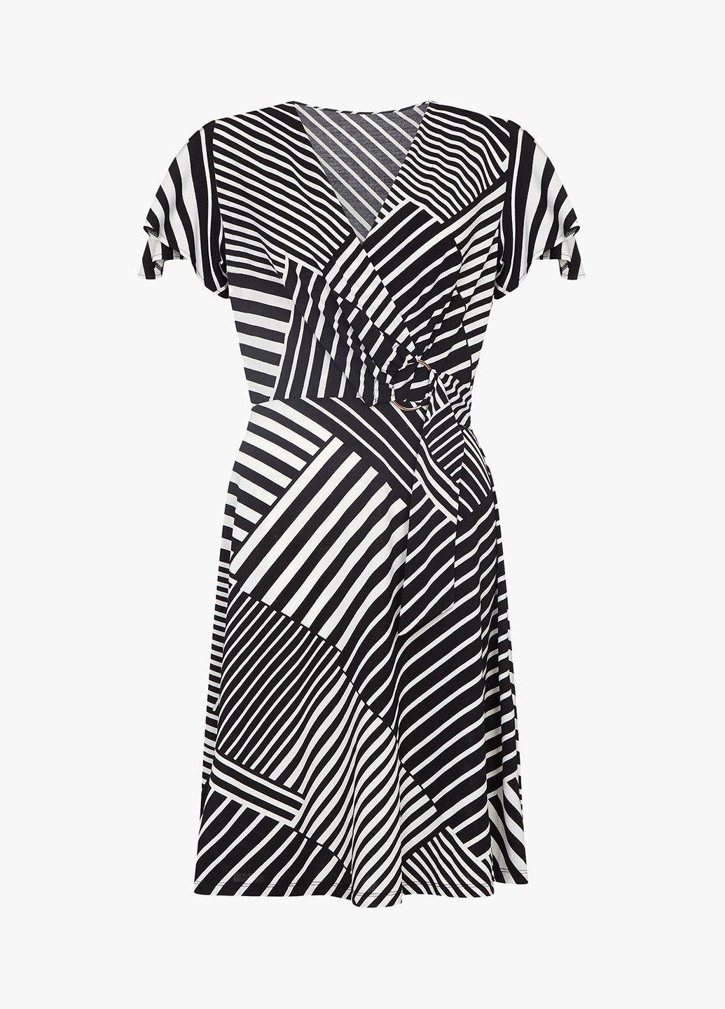 Черно-белое кэжуал платье Yumi в полоску