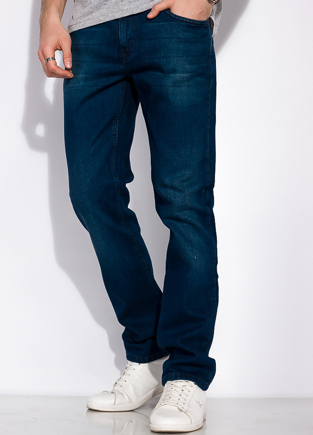 Синие демисезонные прямые джинсы Time of Style