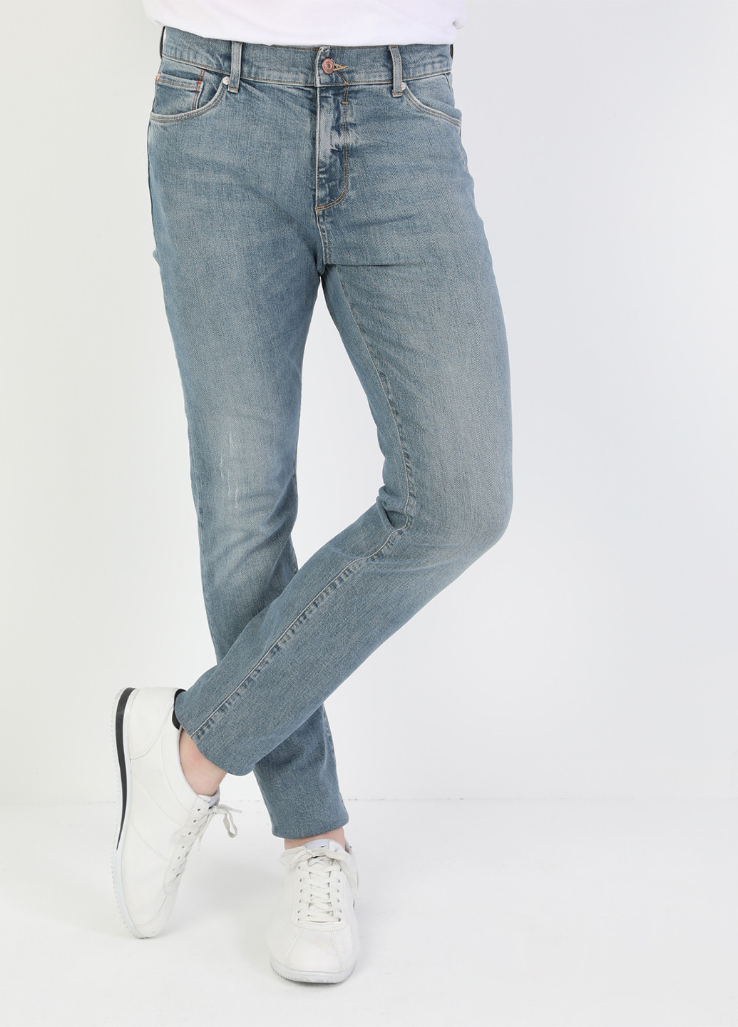 Светло-синие демисезонные скинни джинсы 040 ALEX Colin's