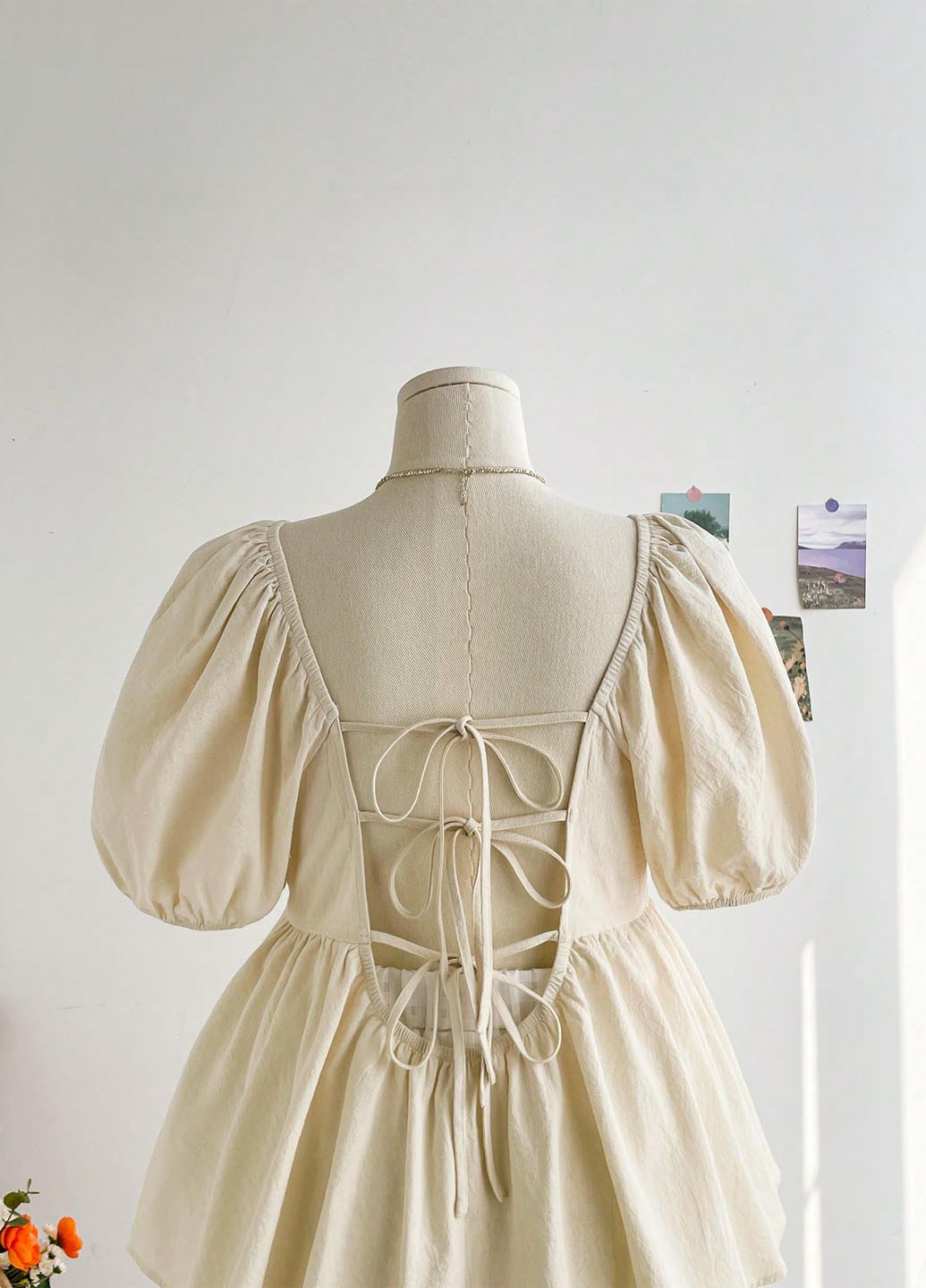 Кремовая блуза с баской SHEIN