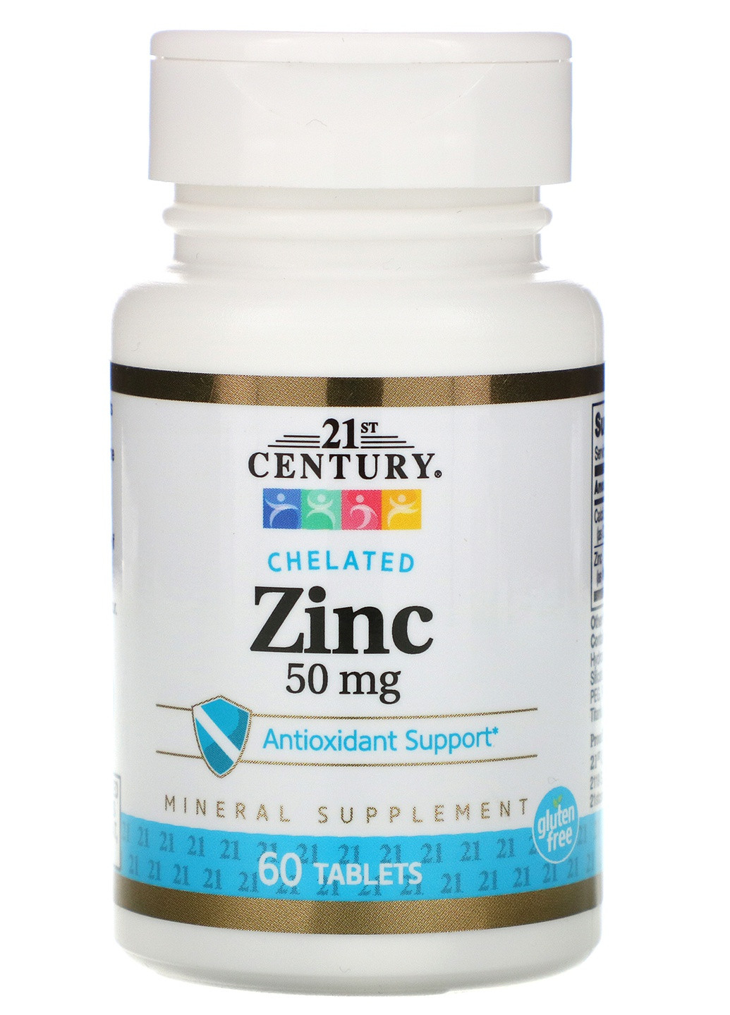 Цинк Chelated Zinc 50 mg 60 Tablets 21st Century (256163481)