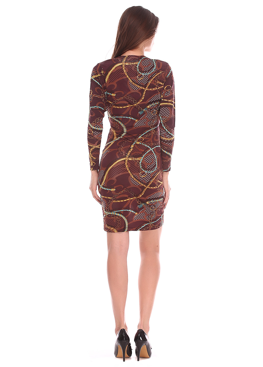 Коричневое кэжуал платье футляр Supertrash с абстрактным узором