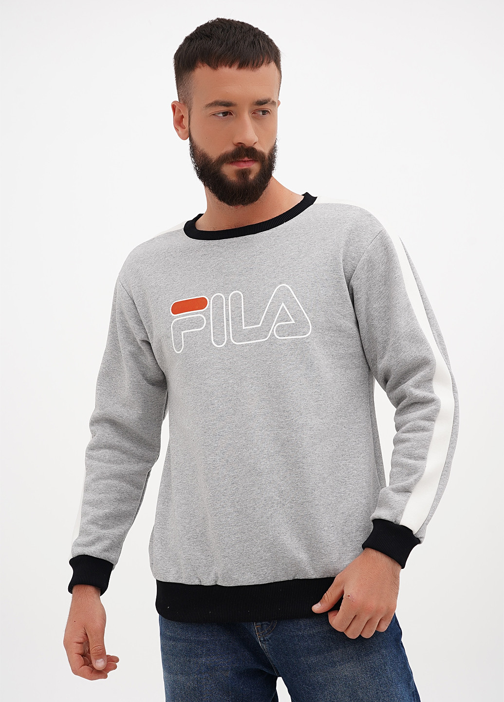 Серый свитшот надпись лампасы (302949911)