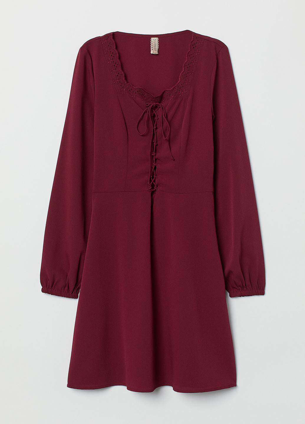 Темно-бордовое кэжуал платье H&M однотонное