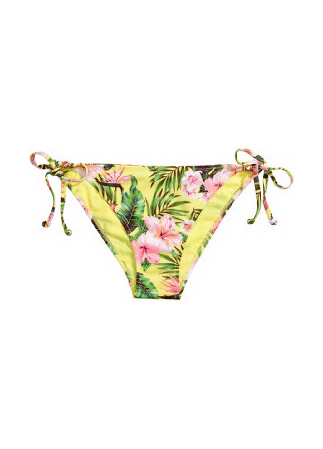 Желтые купальные трусики-плавки с цветочным принтом H&M