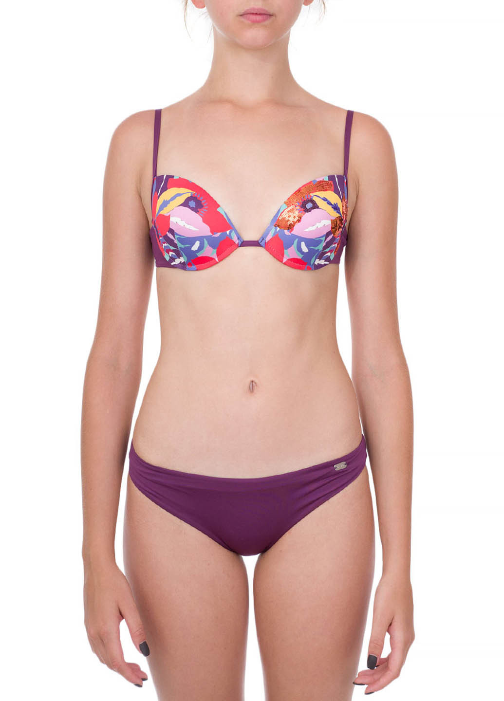 Фиолетовый летний купальник (лиф, трусы) ARMANI EA7