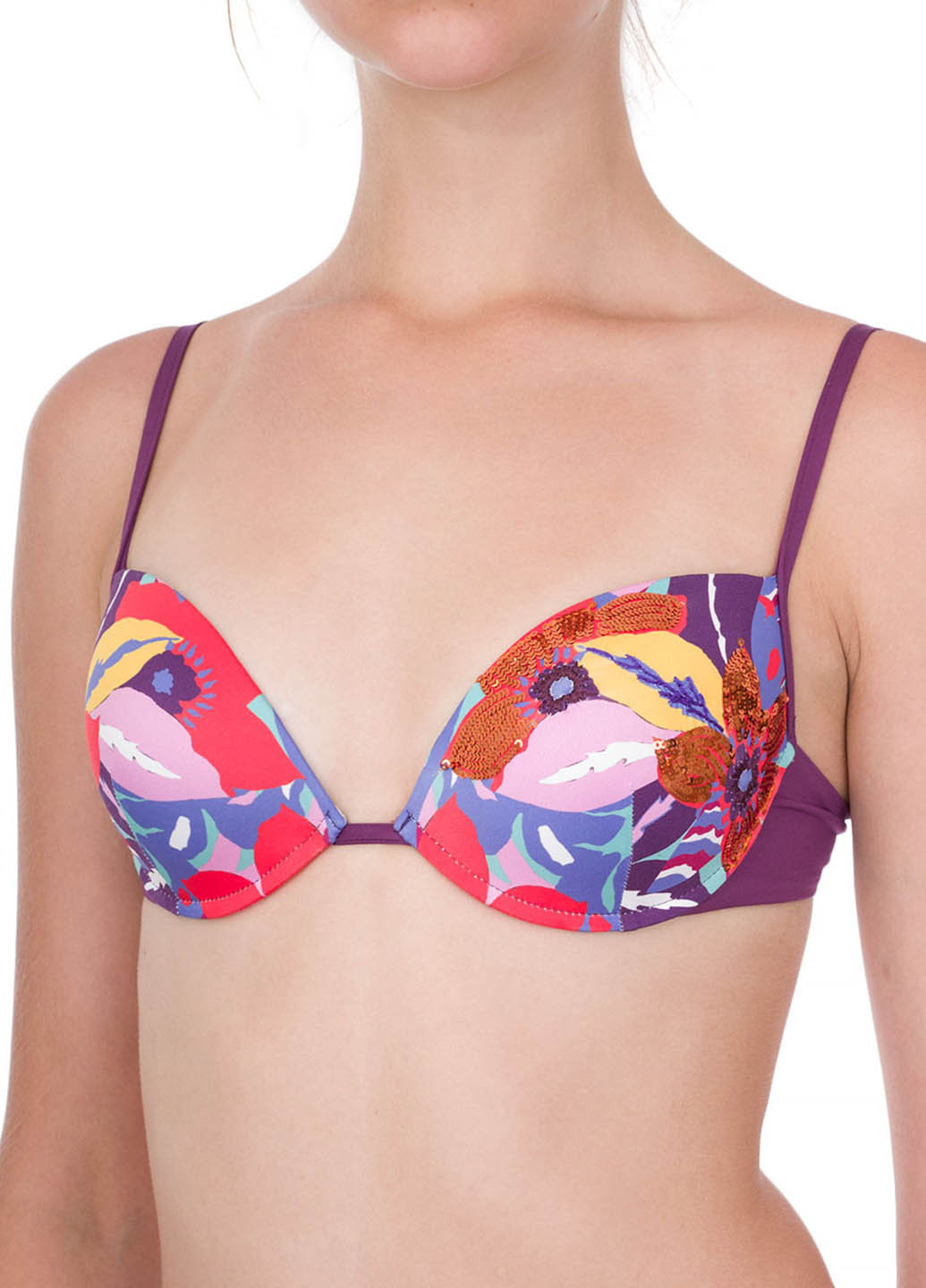 Фиолетовый летний купальник (лиф, трусы) ARMANI EA7