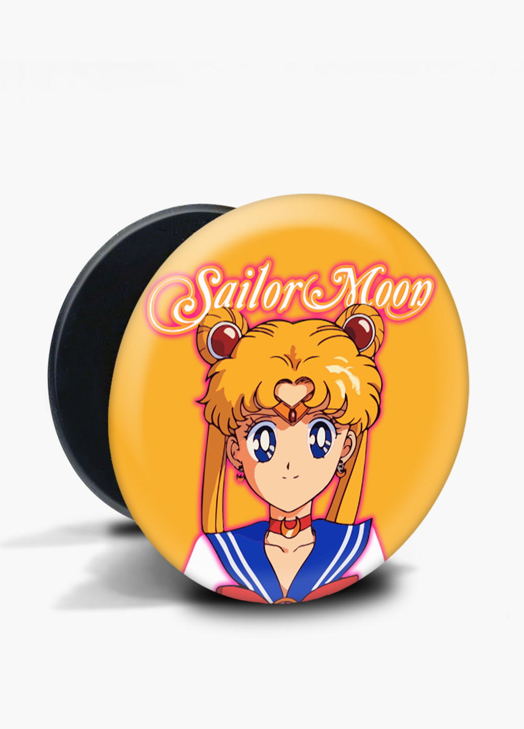 Попсокет (Popsockets) держатель для смартфона Сейлор Мун (Sailor Moon) (8754-2915) Черный MobiPrint (229014776)