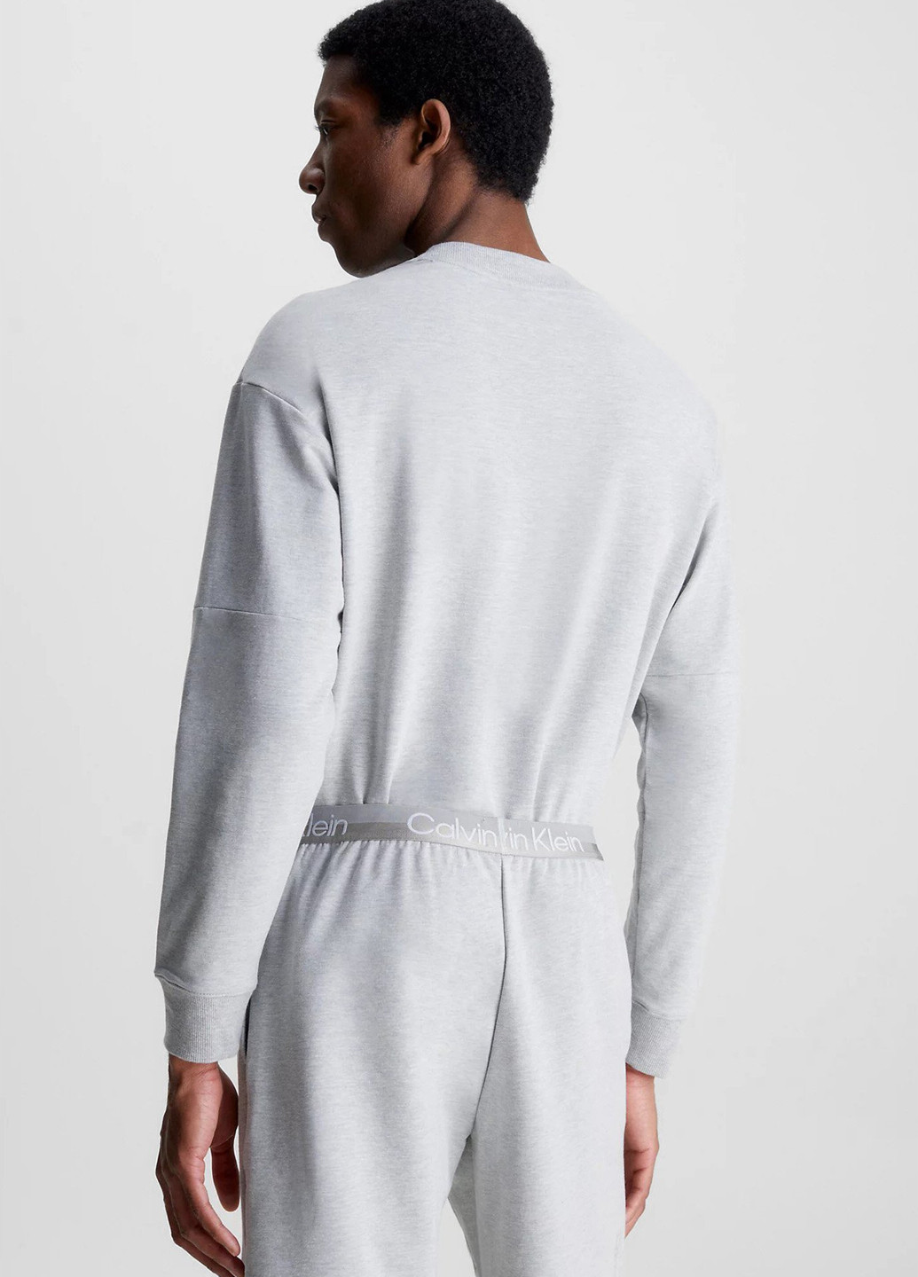 Серый свитшот Calvin Klein меланж без декора (328209639)