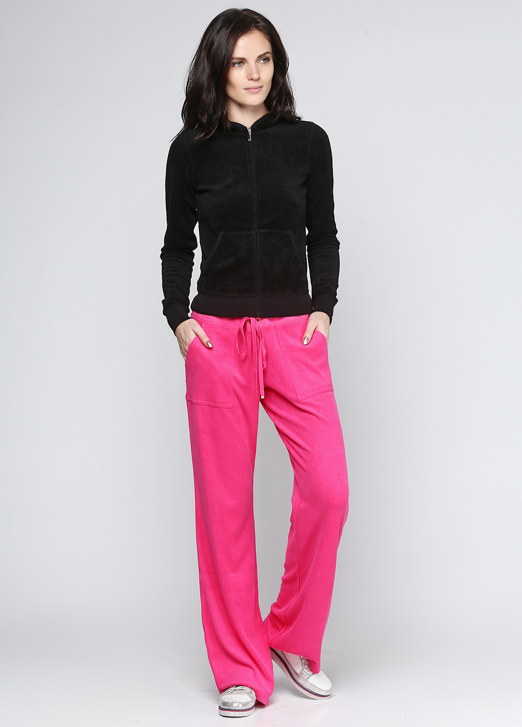 Розовые спортивные демисезонные прямые брюки Juicy Couture
