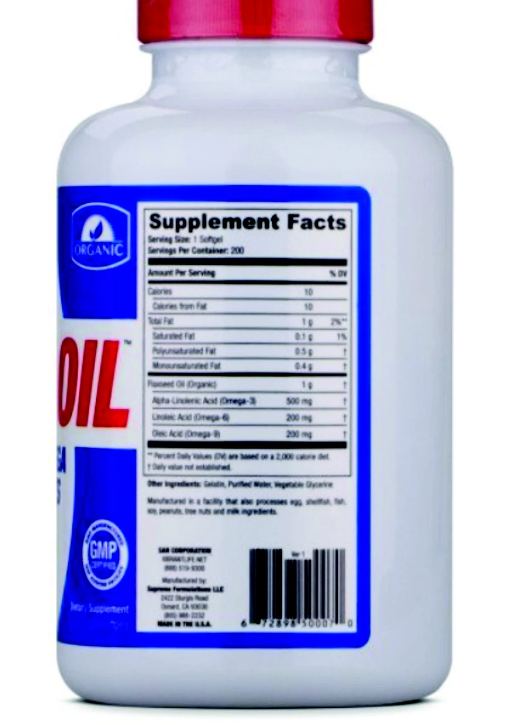 Омега Omega Flax Oil 200 softgels San (254371943)