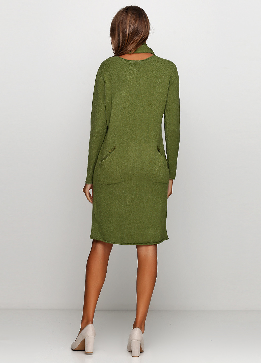 Зеленое кэжуал платье New Colection однотонное