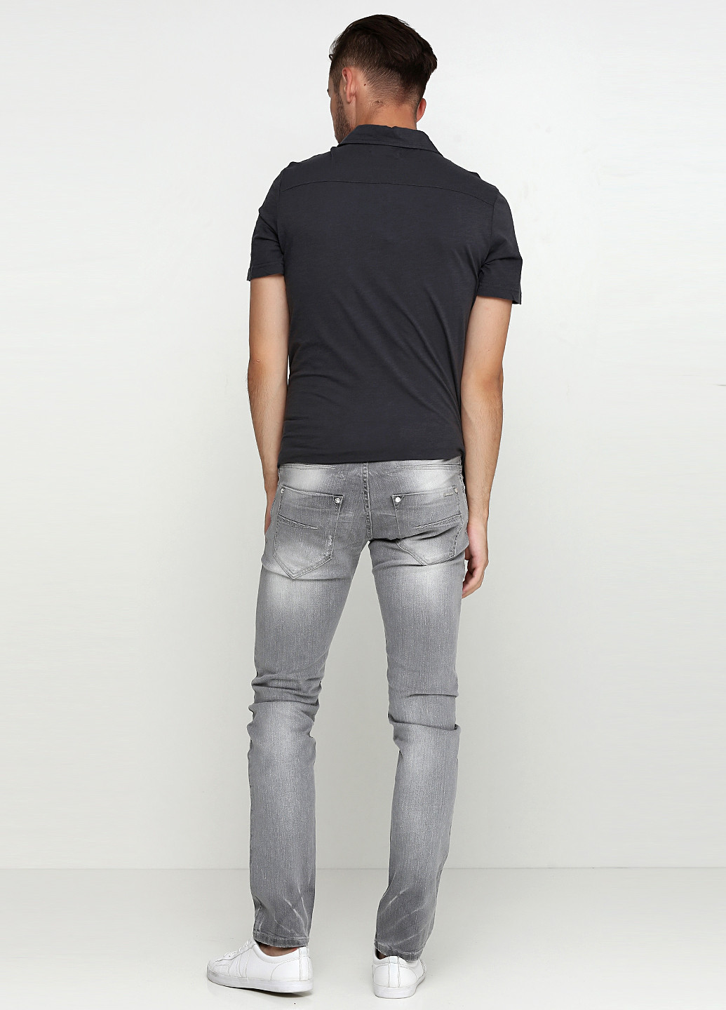 Грифельно-серые демисезонные прямые джинсы Hamaki-Ho
