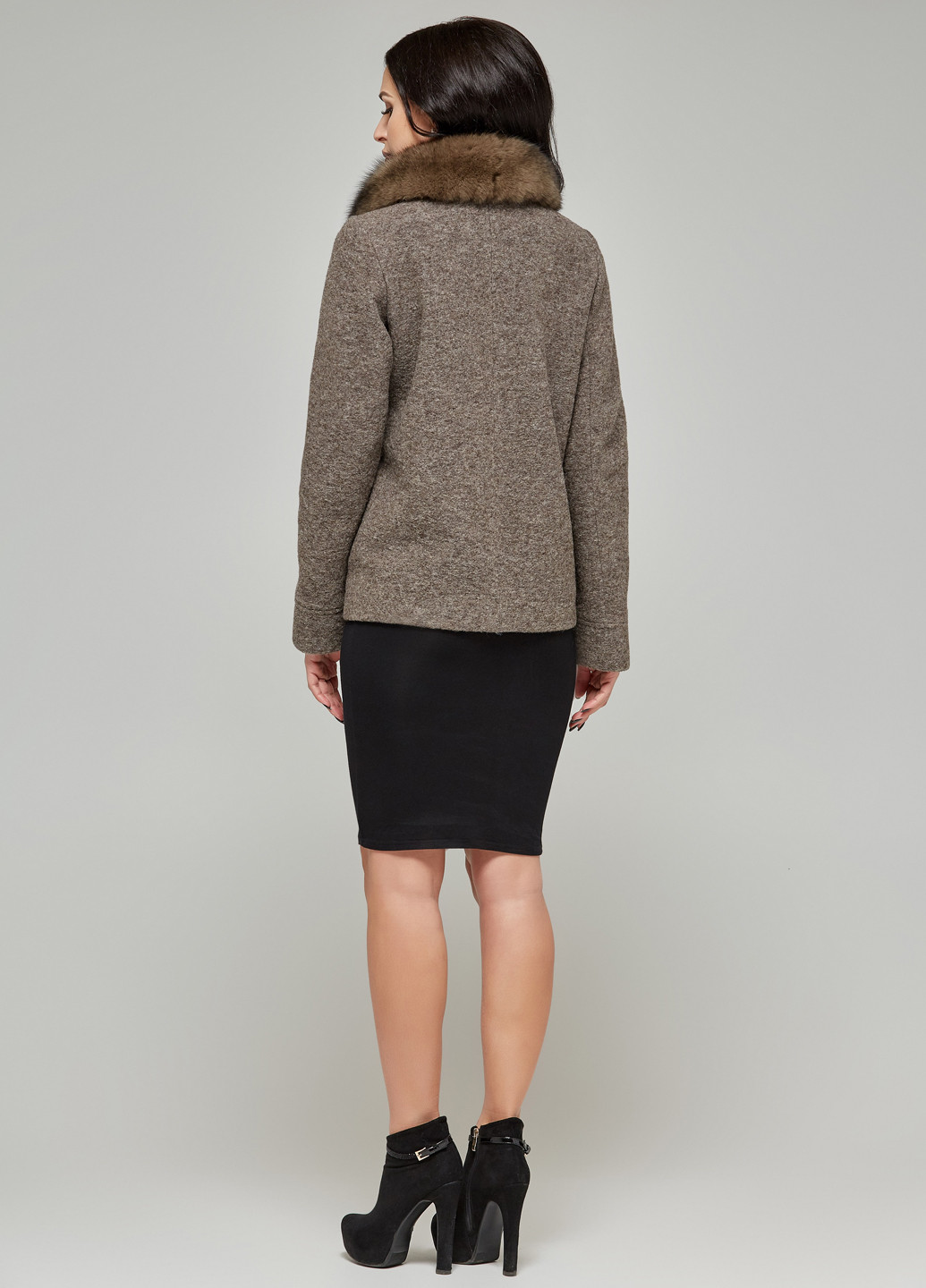 Сіро-коричневе Кежуал напівпальто MN меланж