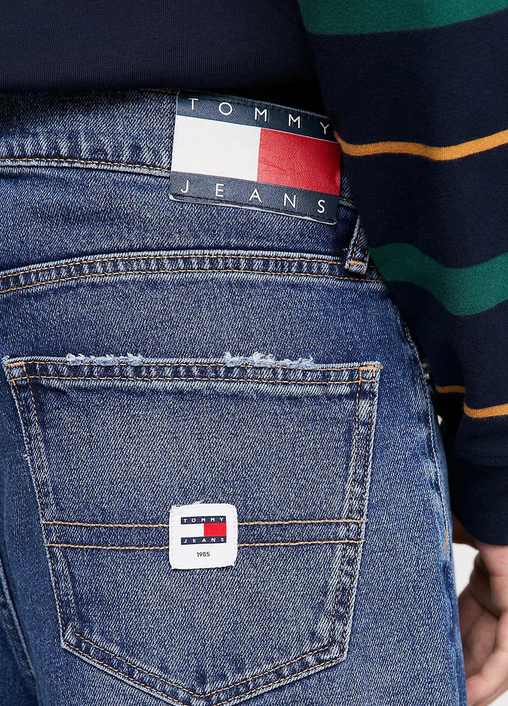 Синие демисезонные зауженные джинсы Tommy Jeans