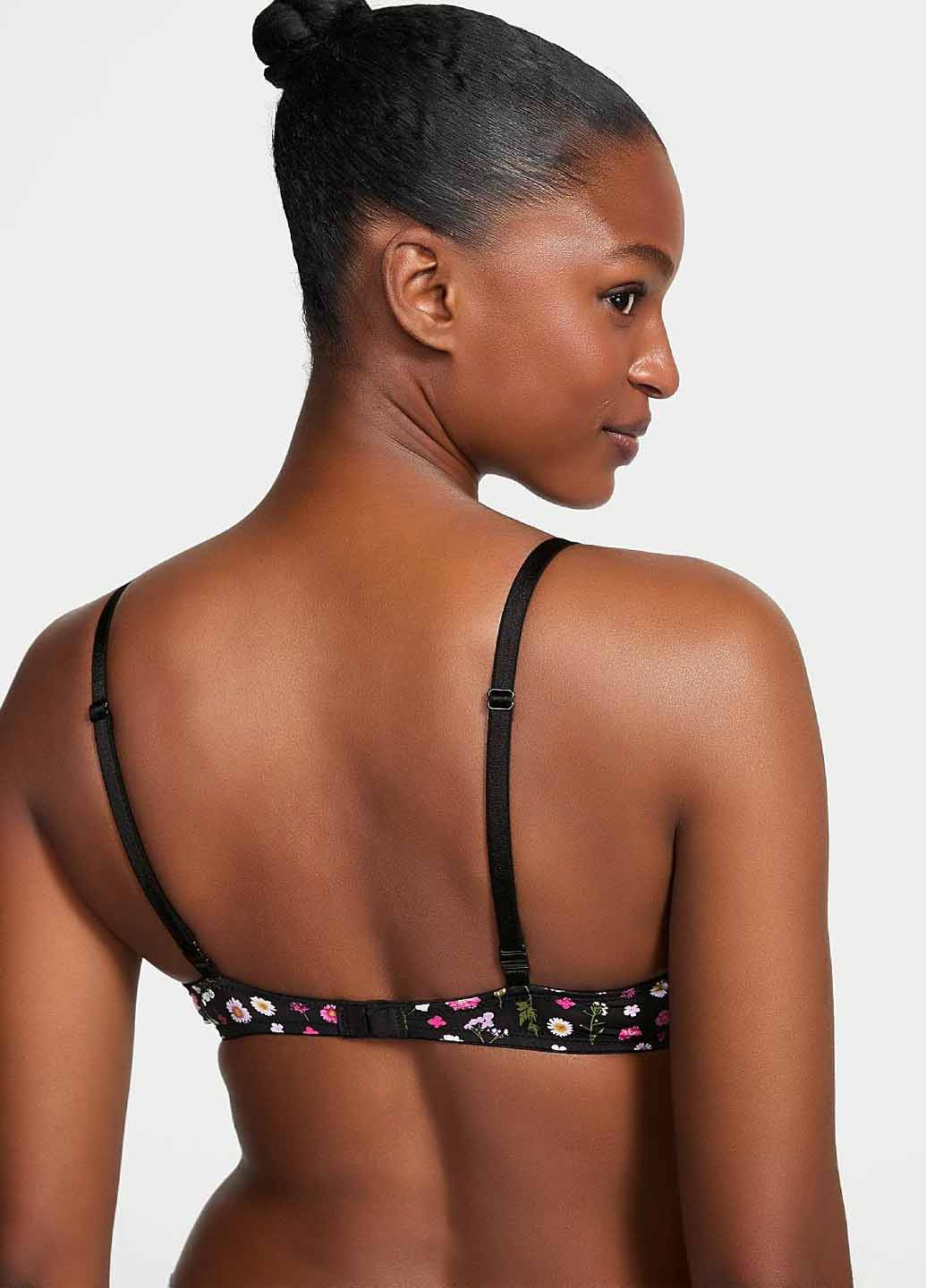 Чорний корбей бюстгальтер Victoria's Secret з кісточками поліамід
