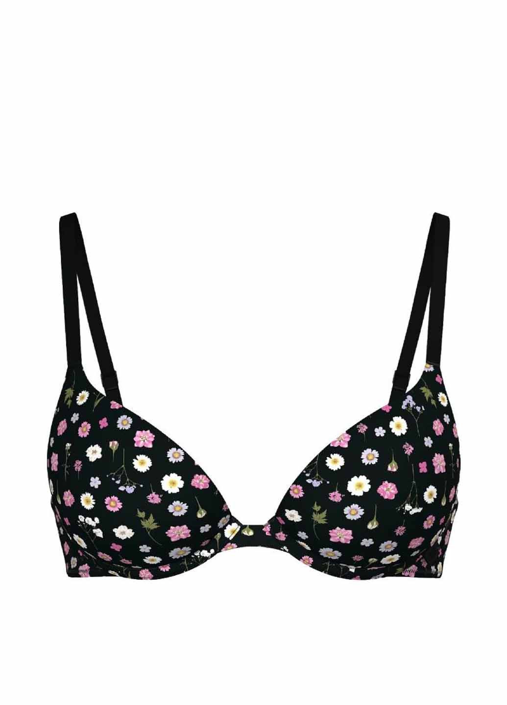 Чорний корбей бюстгальтер Victoria's Secret з кісточками поліамід