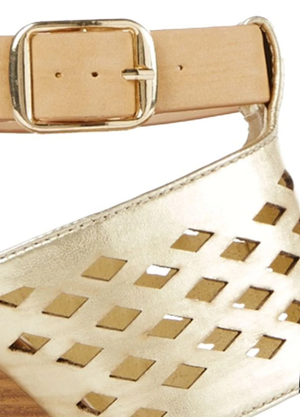 Бежевые босоножки JustFab с ремешком с перфорацией