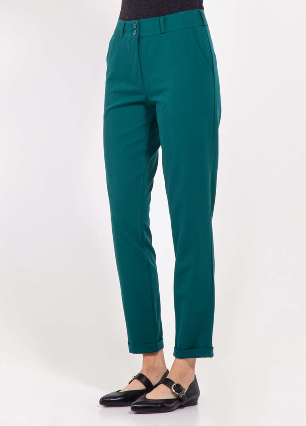 Зеленые кэжуал демисезонные прямые брюки Bessa