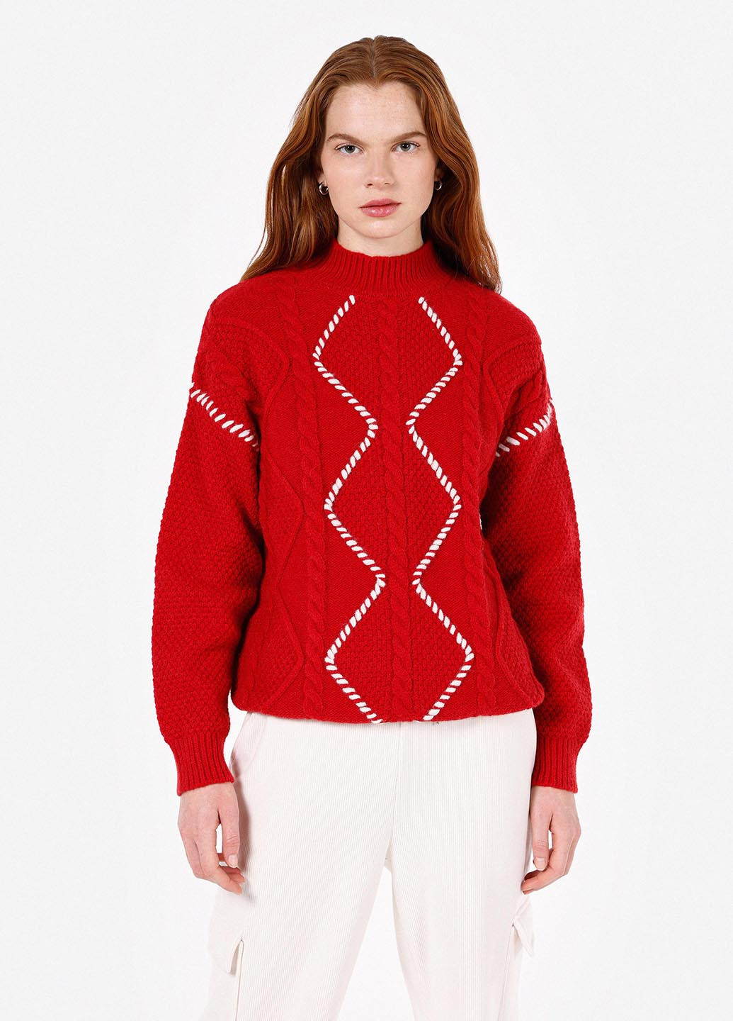 Красный зимний свитер Colin's