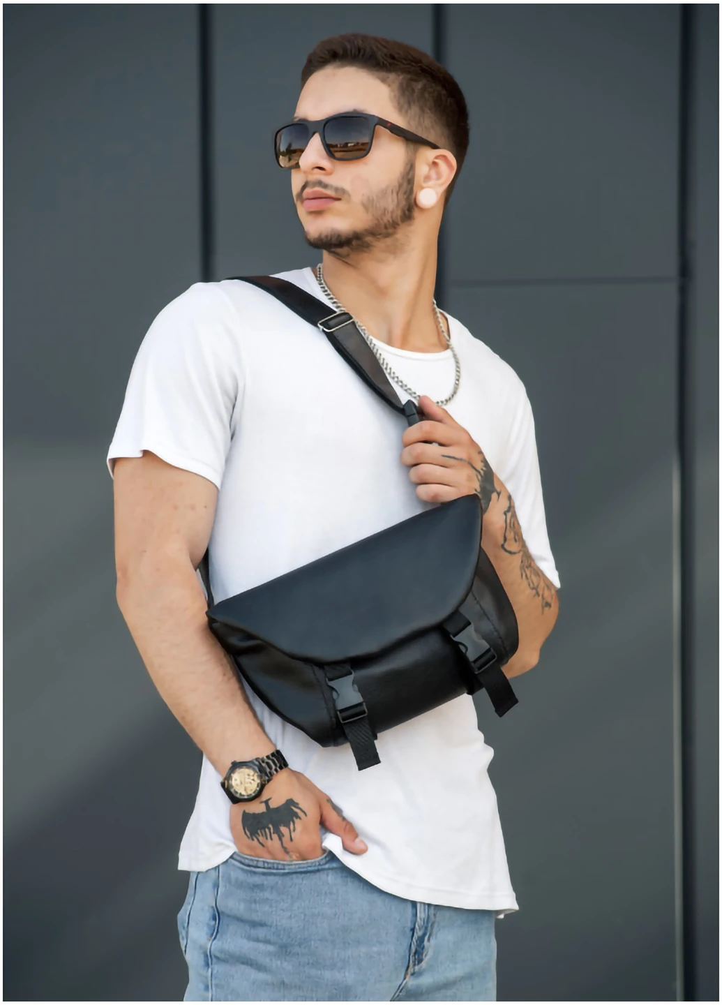Чоловіча сумка бананка через плече Tirso Zard 33х22х7 см Sambag (254595097)