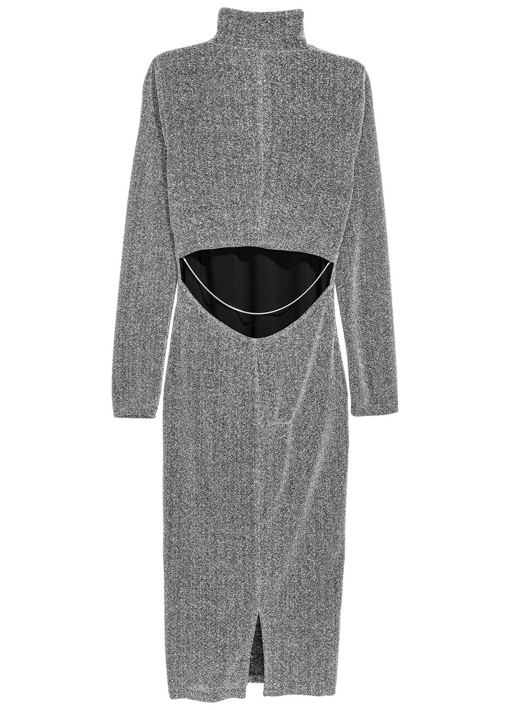 Серебряное кэжуал платье платье-водолазка H&M меланжевое