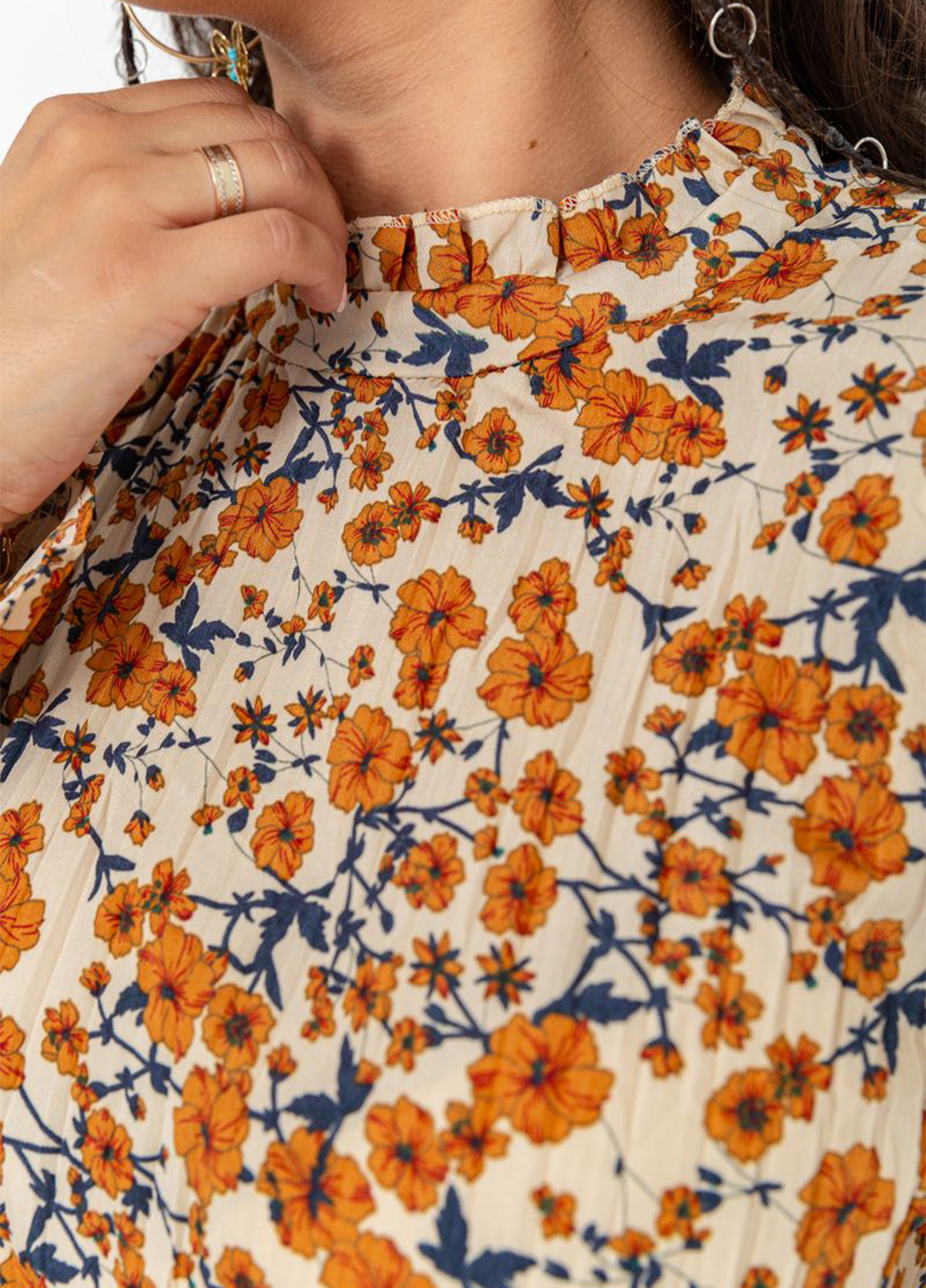 Горчичное кэжуал платье оверсайз Ager с цветочным принтом