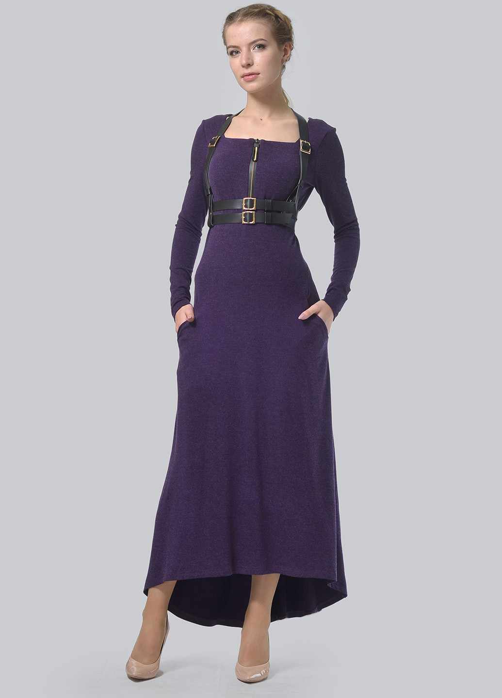 Фиолетовое кэжуал платье колокол Lada Lucci однотонное