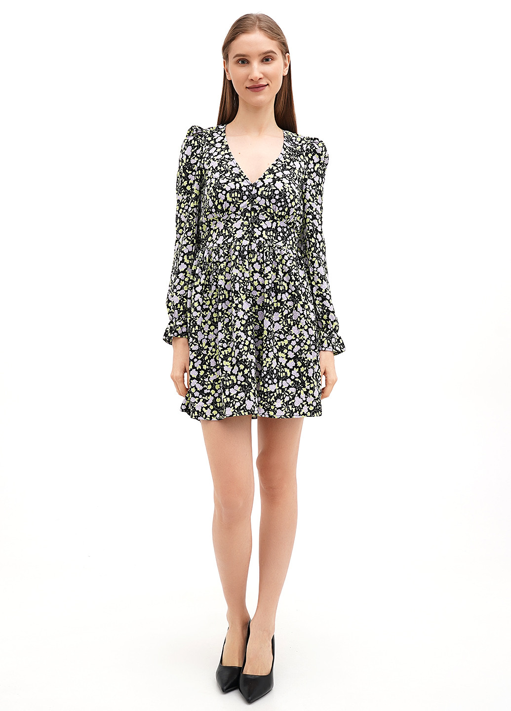 Комбінована кежуал сукня кльош Monki з квітковим принтом