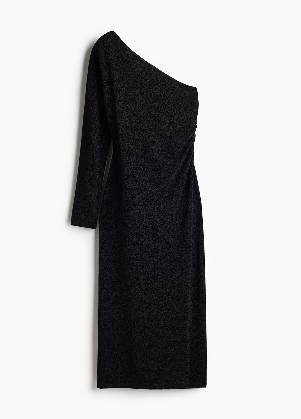 Чорна вечірня, кежуал сукня на одне плече H&M однотонна