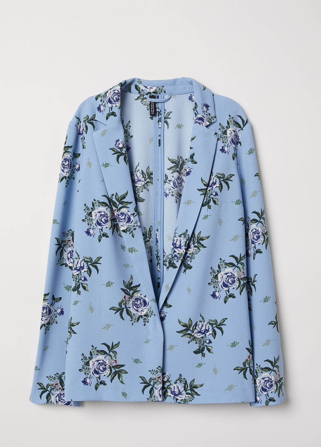 Голубой женский жакет H&M с цветочным узором - летний