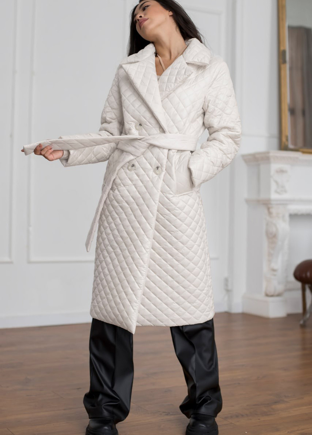 Біла демісезонна куртка куртка-пальто No Brand