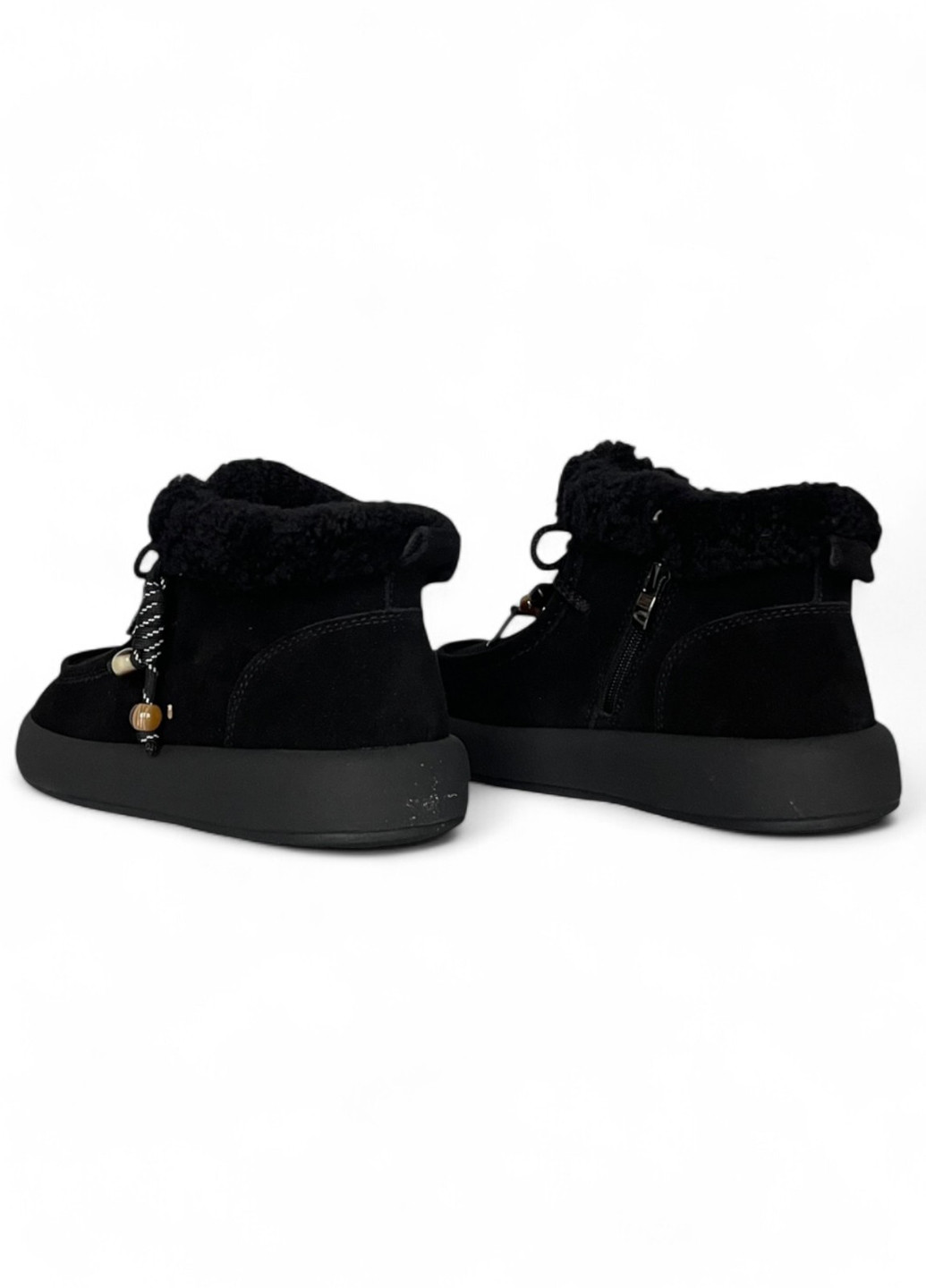 Зимние ботинки Melanda.M с бусинами, с мехом, со шнуровкой из натуральной замши