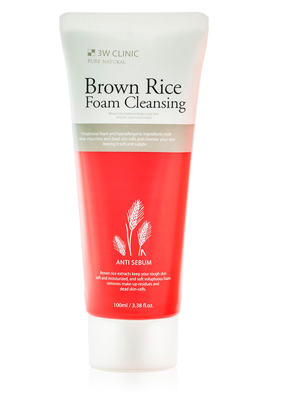 Brown Rice Foam Cleansing Пенка для умывания с экстрактом коричневого риса, 100 мл 3W Clinic (236499762)