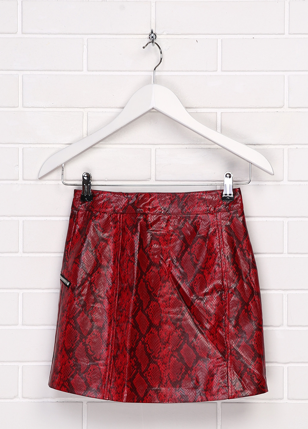 Красная кэжуал с анималистичным узором юбка Bershka