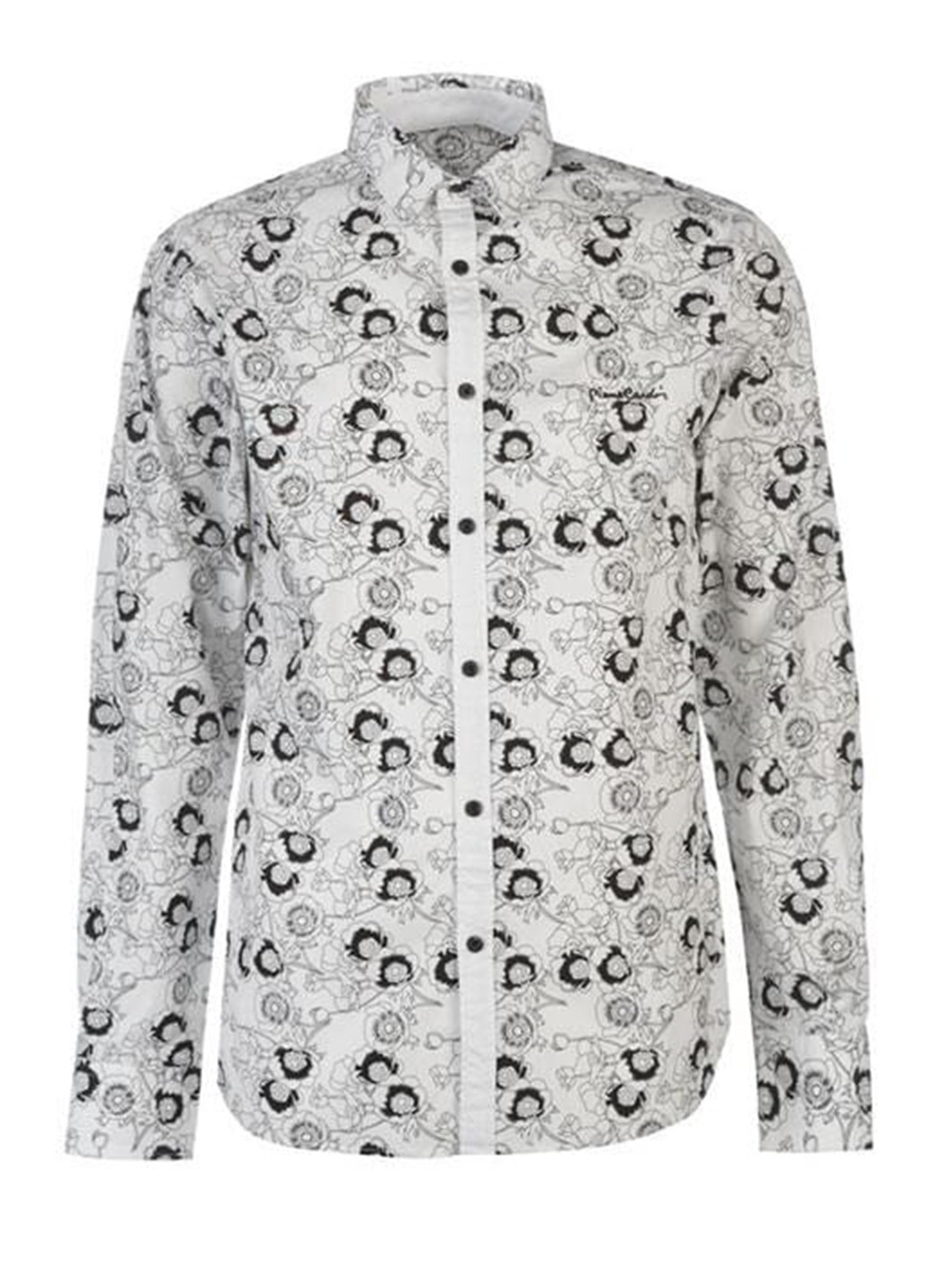 Белая кэжуал рубашка с цветами Pierre Cardin