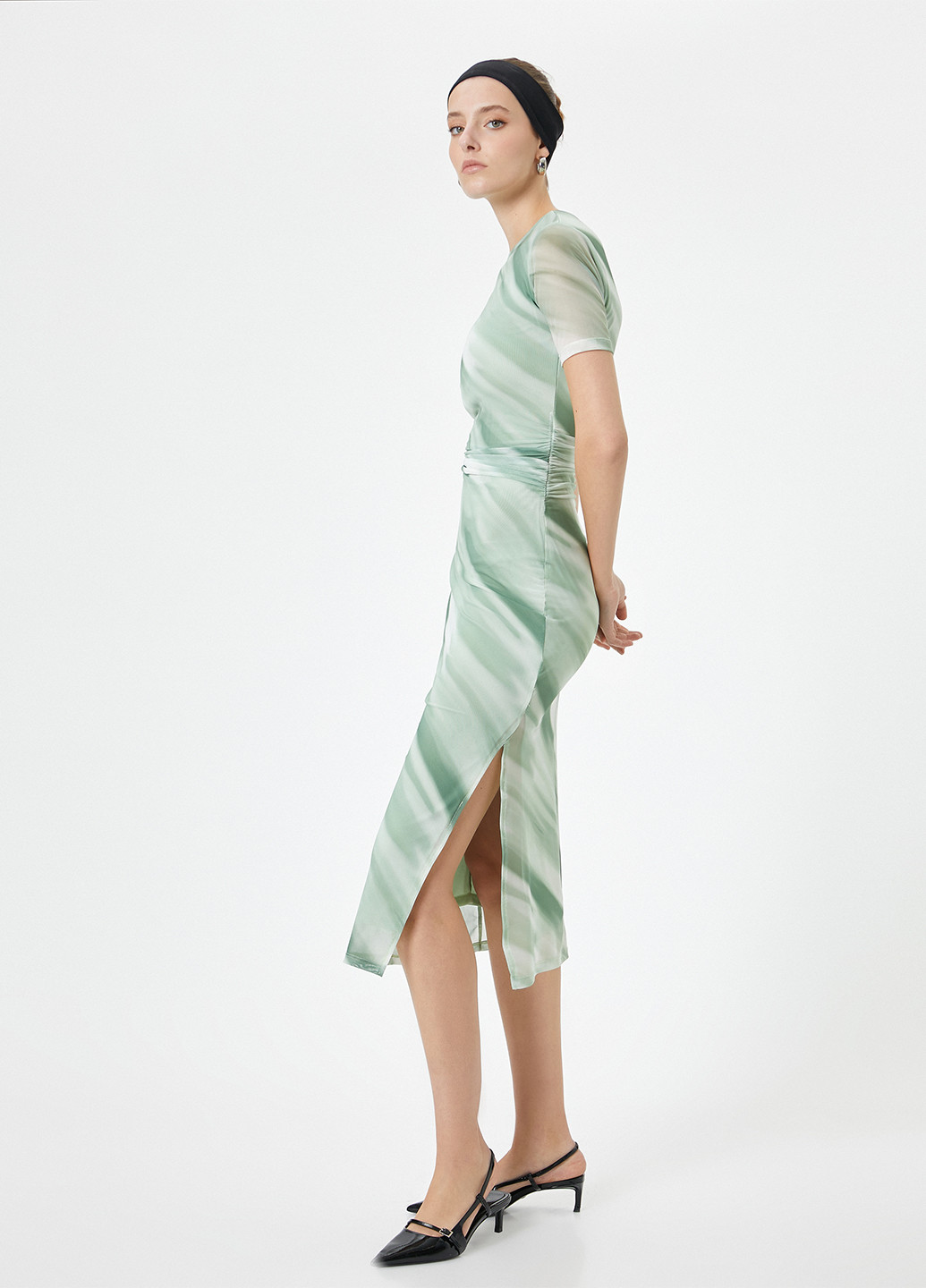 Зеленое кэжуал платье KOTON с абстрактным узором