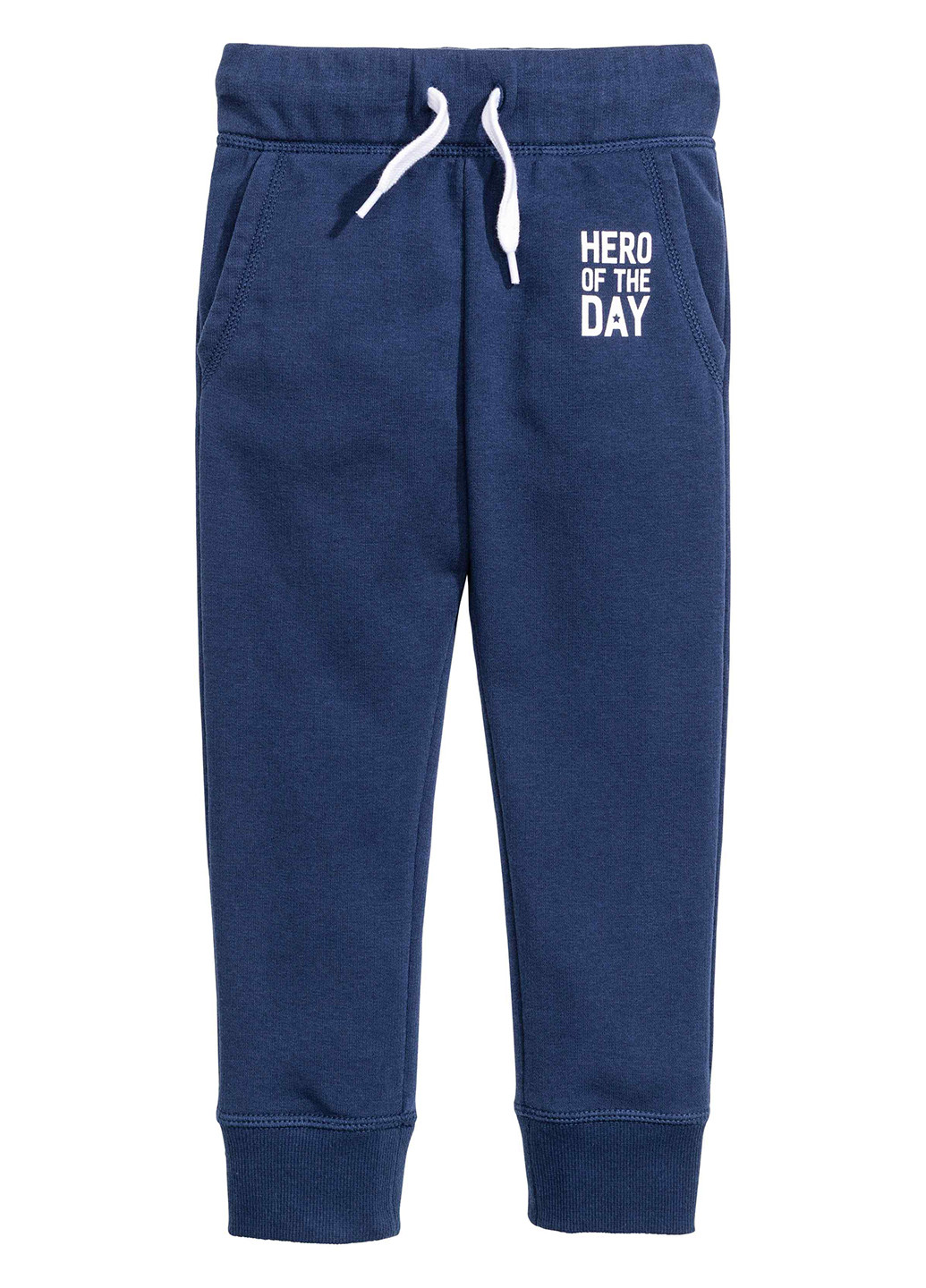 Темно-синие кэжуал демисезонные брюки со средней талией H&M