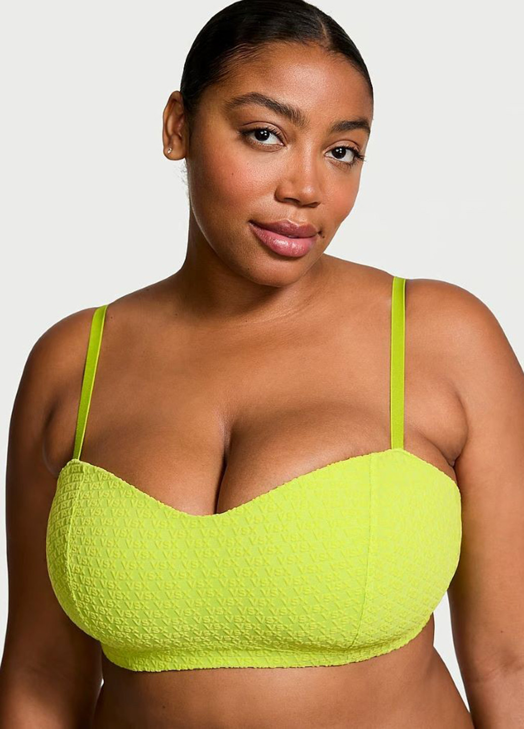 Салатовый балконет бюстгальтер Victoria's Secret без косточек полиамид