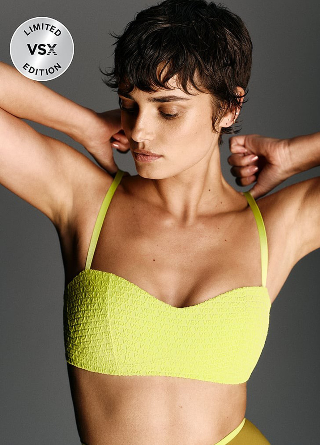 Салатовый балконет бюстгальтер Victoria's Secret без косточек полиамид