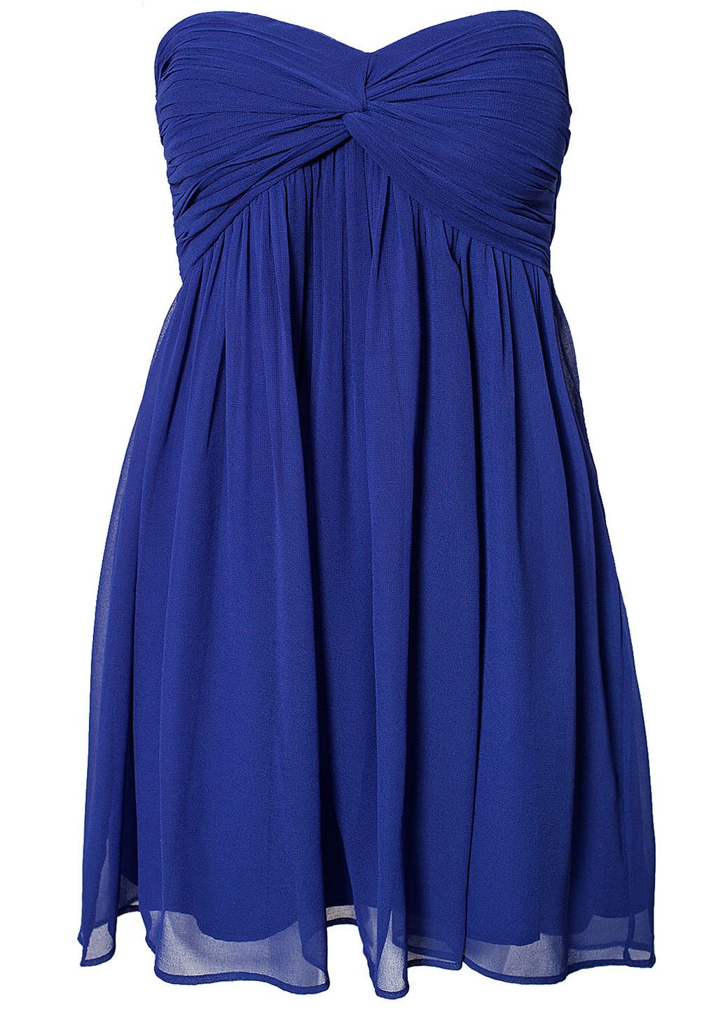Синя коктейльна сукня з відкритими плечима, бандо, кльош NLY TREND однотонна