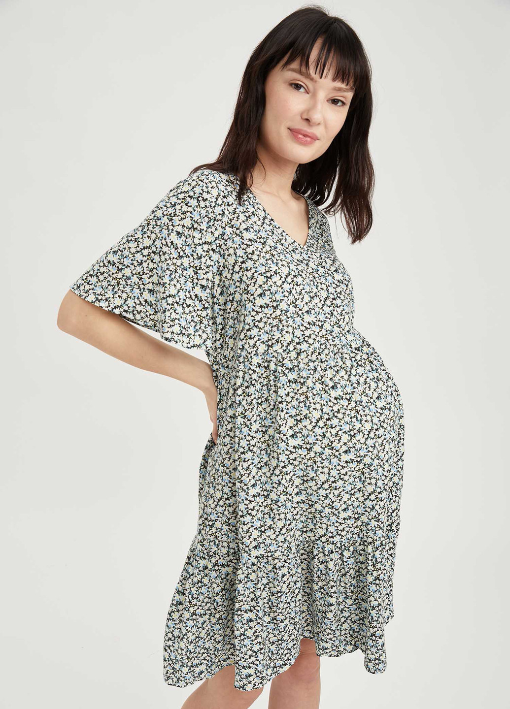 Комбінована кежуал плаття для вагітних кльош DeFacto