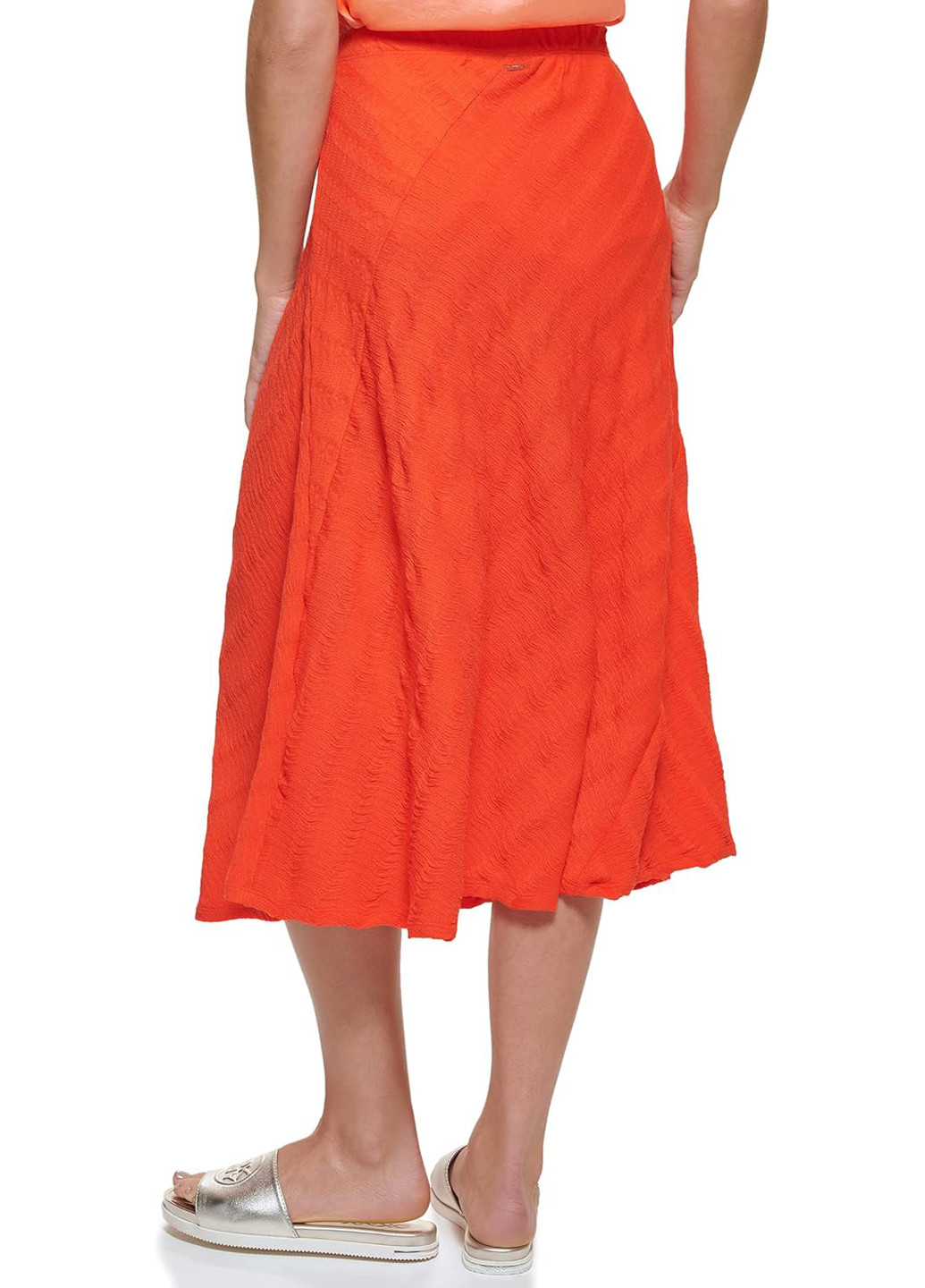 Оранжевая кэжуал однотонная юбка DKNY
