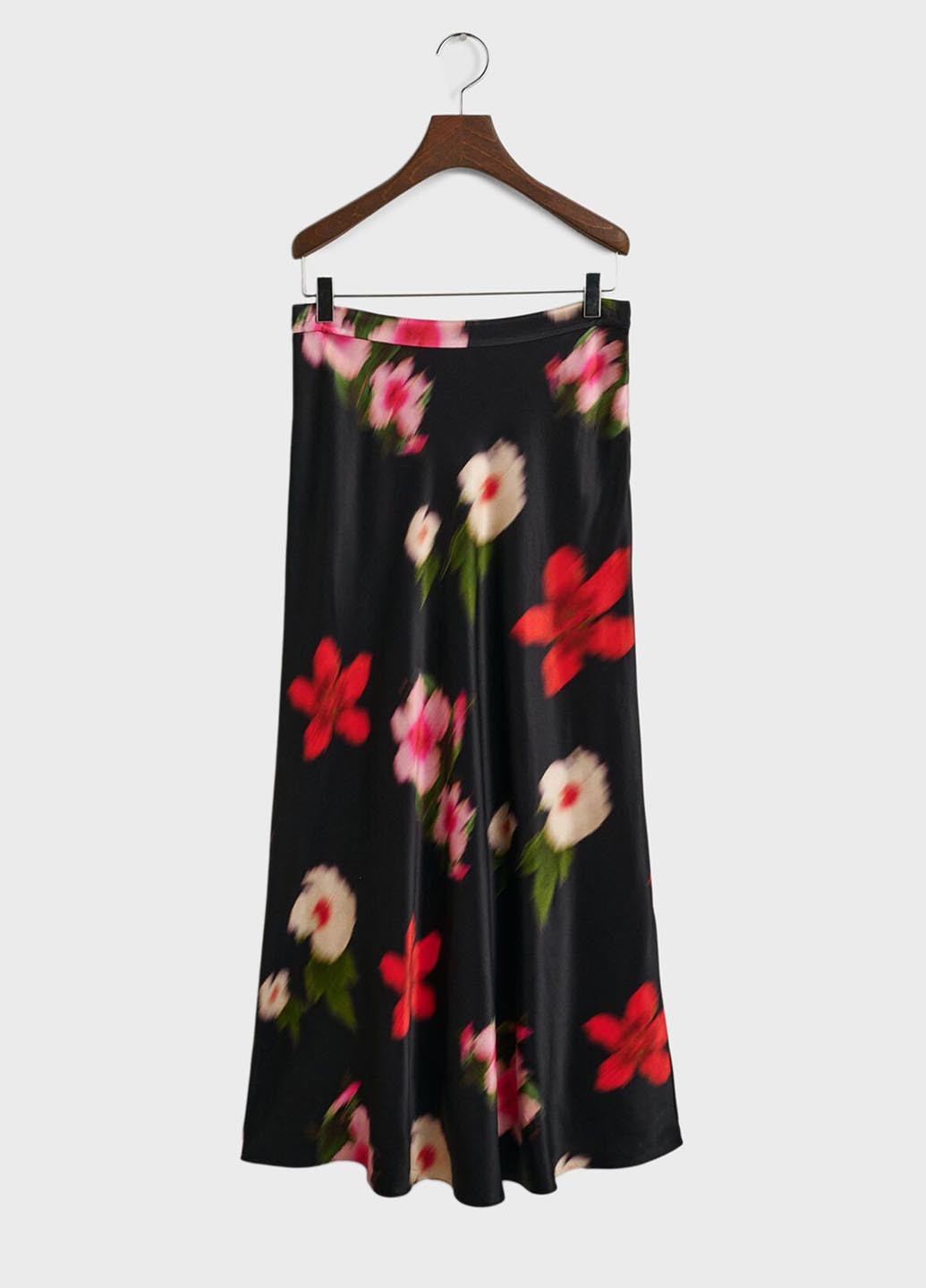 Черная кэжуал цветочной расцветки юбка Gant клешированная, а-силуэта (трапеция)