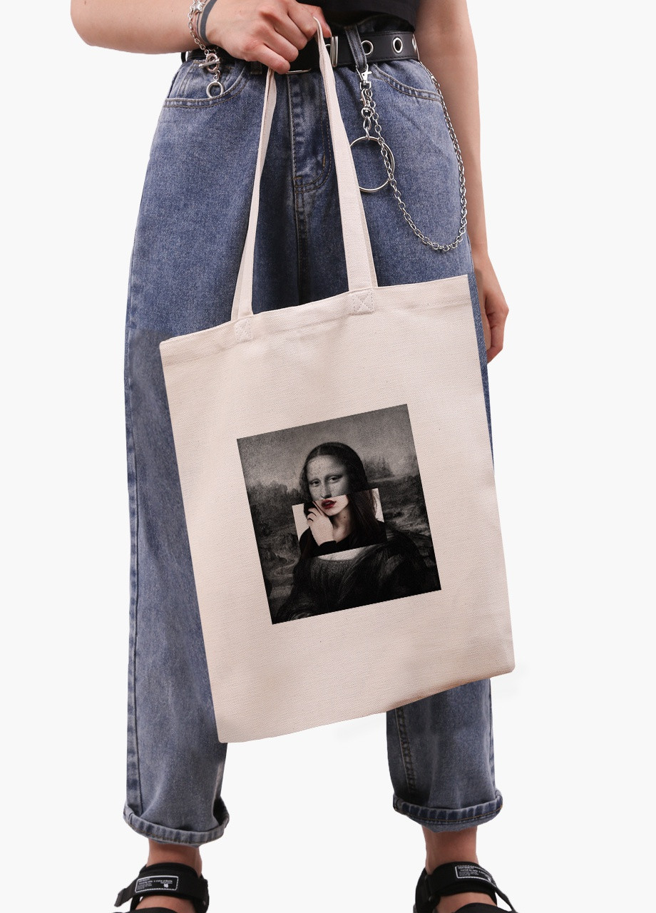 Эко сумка шоппер белая Ренессанс Мона Лиза «Джоконда» (Mona Lisa La Gioconda) (9227-1202-WT) Еко сумка шоппер біла 41*35 см MobiPrint (215943850)