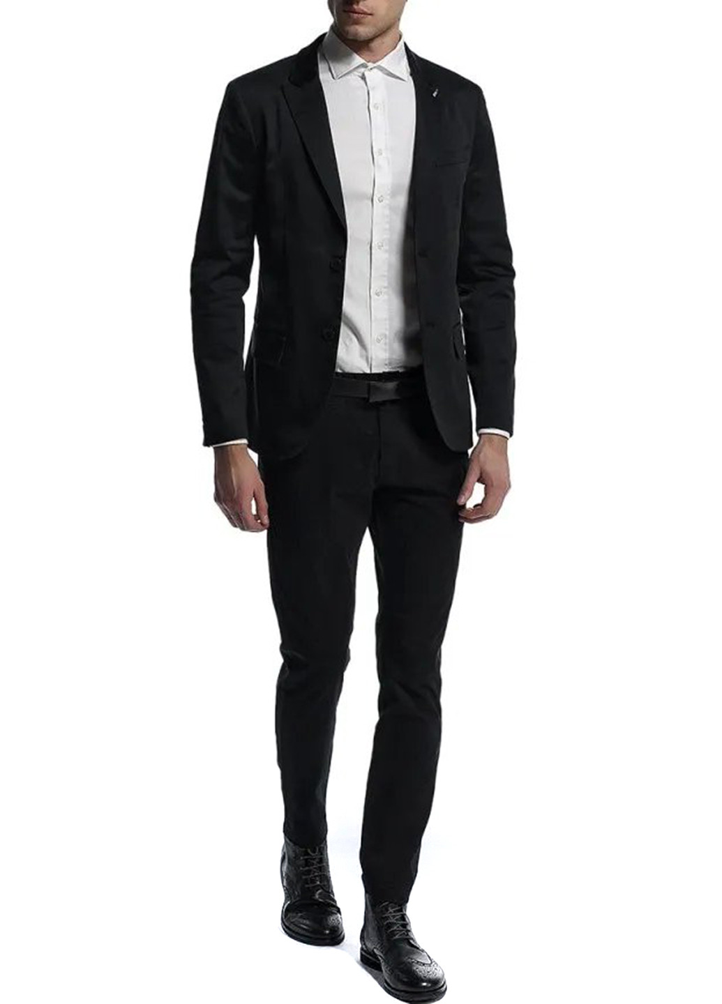 Пиджак Tom Tailor однобортный однотонный чёрный деловой хлопок